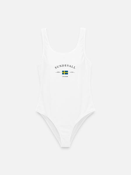 Sundsvall Schweden – Urlaub Souvenir & Geschenk - Frauen Badeanzug - Weiß