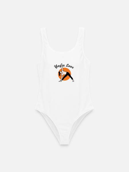 Yoga Love - Frauen Badeanzug - Weiß
