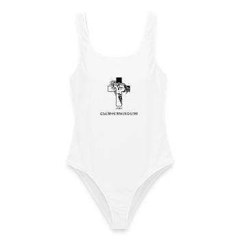 Jésus avec la couronne d’épines - Maillot de bain femme - blanc - Devant - AI Model Female 172 dark (172cm)