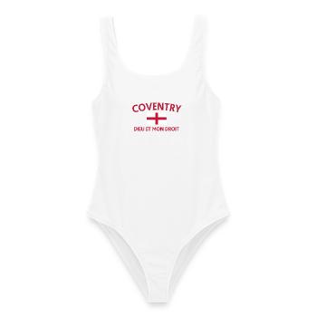 Design de croix de Coventry avec drapeau anglais - Maillot de bain femme - blanc - Devant - AI Model Female 172 dark (172cm)