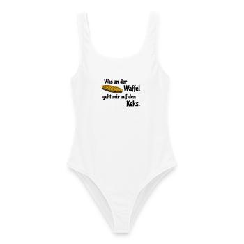 Gaufre sur biscuit - Maillot de bain femme - blanc - Devant - AI Model Female 172 dark (172cm)