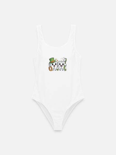 Lustiger Zahnarzt St. Patricks Tag - Frauen Badeanzug - Weiß