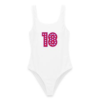 18. 18 ANS. 18e ANNIVERSAIRE. ANNIVERSAIRE 18 ANS. - Maillot de bain femme - blanc - Devant - AI Model Female 172 dark (172cm)