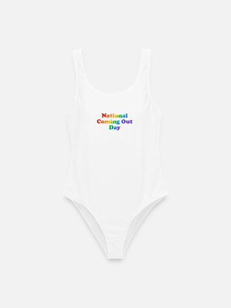 Nationaler Coming-Out-Tag Gay LGBT Pride - Frauen Badeanzug - Weiß