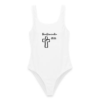Confirmation 2026 Confirmation Croix et Poisson - Maillot de bain femme - blanc - Devant - AI Model Female 172 dark (172cm)