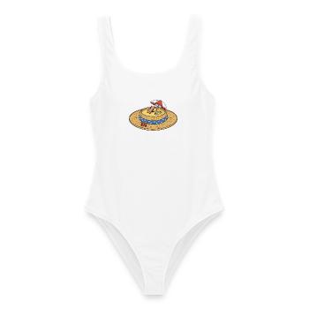 Île de la plage du Chapeau de Paille - Maillot de bain femme - blanc - Devant - AI Model Female 172 dark (172cm)