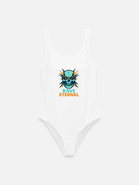 Rave Eternal – Schädel-Energie - Frauen Badeanzug - Weiß