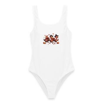 Bébé dinde de Thanksgiving - Maillot de bain femme - blanc - Devant - AI Model Female 172 dark (172cm)