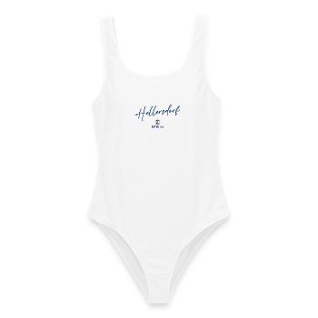 Hellersdorf - Drapeau de Berlin - Ours de Berlin - Maillot de bain femme - blanc - Devant - AI Model Female 172 dark (172cm)