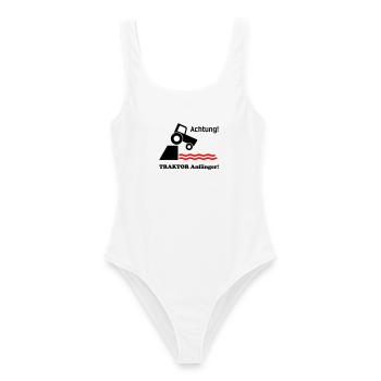 Débutants en tracteurs - Maillot de bain femme - blanc - Devant - AI Model Female 172 dark (172cm)
