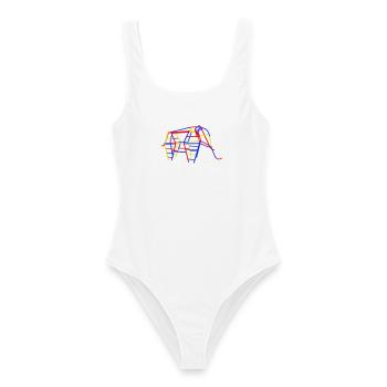 Éléphant grimpeur en RDA - Maillot de bain femme - blanc - Devant - AI Model Female 172 dark (172cm)