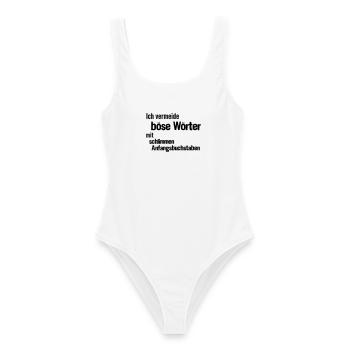 Mots maléfiques - Maillot de bain femme - blanc - Devant - AI Model Female 172 dark (172cm)