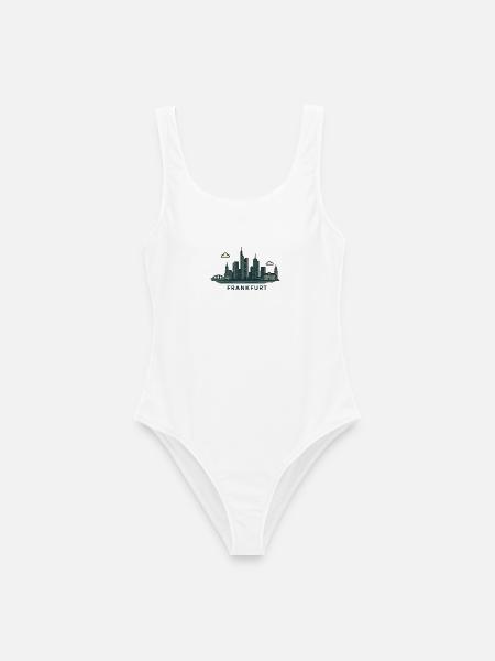 Frankfurter Skyline  - Frauen Badeanzug - Weiß