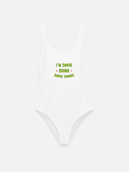 Ich bin David Doing David Things Lustige Zitate - Frauen Badeanzug - Weiß