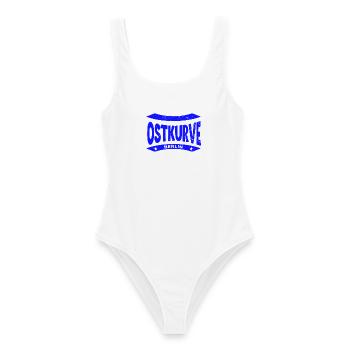 Ostkurve du stade de Berlin, sweat à capuche, chemise, casquette - Maillot de bain femme - blanc - Devant - AI Model Female 172 dark (172cm)