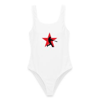 Baseball - Sport - Maillot de bain femme - blanc - Devant - AI Model Female 172 dark (172cm)