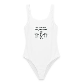 Si tu ne sais rien, tu dois tout croire - Maillot de bain femme - blanc - Devant - AI Model Female 172 dark (172cm)