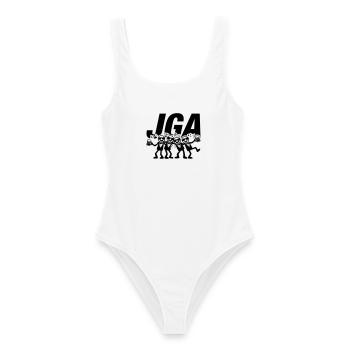 Junggesellenabschied Jga Lustig - Frauen Badeanzug - Weiß - Vorne - AI Model Female 172 dark (172cm)