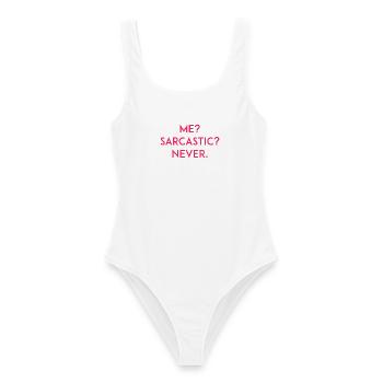 Moi ? Sarcastique ? Jamais - Maillot de bain femme - blanc - Devant - AI Model Female 172 dark (172cm)