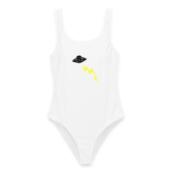 UFO Invasion Lightning Attack Alien Vector - Women's Swimsuit - white - Front - AI Model Female 172 dark (172cm)