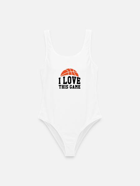 Ich liebe dieses Spiel – Basketball - Frauen Badeanzug - Weiß
