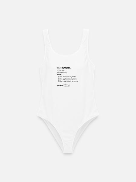 Ruhestand – lustiger Text - Frauen Badeanzug - Weiß