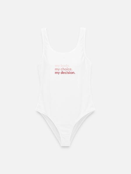 my body. my_choice. my_decision. - Frauen Badeanzug - Weiß