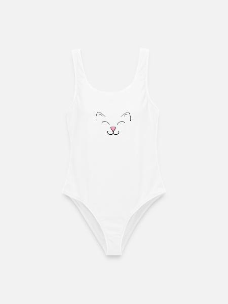 Katze - Frauen Badeanzug - Weiß
