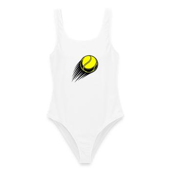 Tennisball Bewegung Gelb Symbol - Frauen Badeanzug - Weiß - Vorne - AI Model Female 172 dark (172cm)