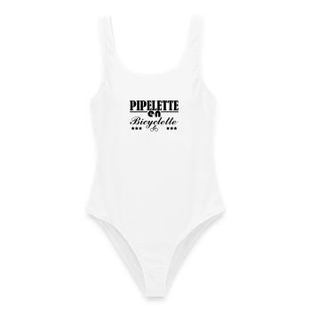 Pipelette en bicyclette - Maillot de bain femme - blanc - Devant - AI Model Female 172 dark (172cm)