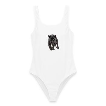 Schwarzer Panther – Kraft, Fokus, Dominanz - Frauen Badeanzug - Weiß - Vorne - AI Model Female 172 dark (172cm)