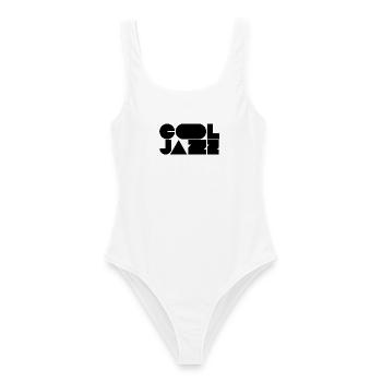 Logo jazz audacieux et cool - Maillot de bain femme - blanc - Devant - AI Model Female 172 dark (172cm)