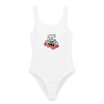 JE N'AI D'YEUX QUE POUR TOI ! (araignée) - Maillot de bain femme - blanc - Devant - AI Model Female 172 dark (172cm)