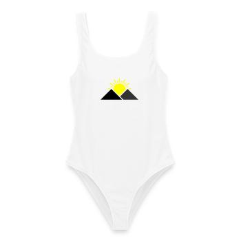 Paysage des montagnes Sun - Maillot de bain femme - blanc - Devant - AI Model Female 172 dark (172cm)