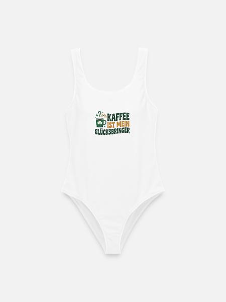 Kaffee ist mein Glücksbringer - Frauen Badeanzug - Weiß