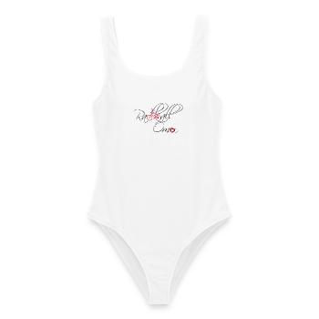 Cycling, Cycleball, Indoor Cycling, Grandma - Women's Swimsuit - white - Front - AI Model Female 172 dark (172cm)