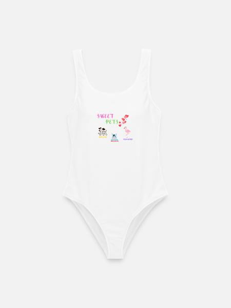 Sweet Pets – Kids Animal Friends - Frauen Badeanzug - Weiß