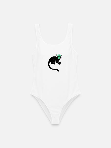 Tamarin Monkey Protest Gas Mask - Frauen Badeanzug - Weiß