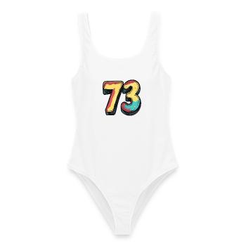 73 Nombre Coloré - Maillot de bain femme - blanc - Devant - AI Model Female 172 dark (172cm)