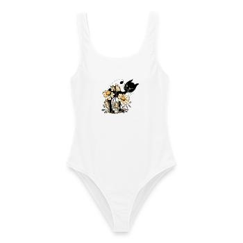 chat - Maillot de bain femme - blanc - Devant - AI Model Female 172 dark (172cm)