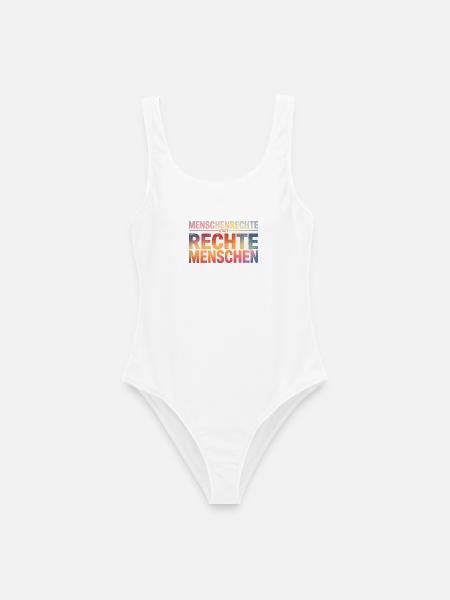 Menschenrechte statt rechte Menschen - Cool Pride - Frauen Badeanzug - Weiß