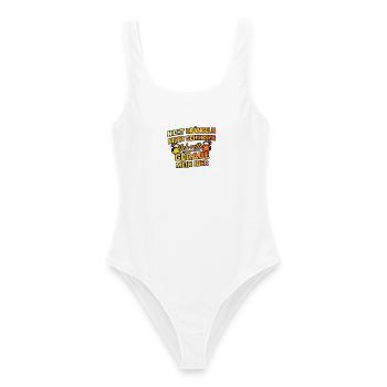 Garde ma bière - Maillot de bain femme - blanc - Devant - AI Model Female 172 dark (172cm)