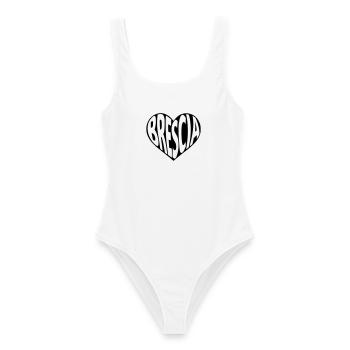 Typographie du cœur de Brescia - Maillot de bain femme - blanc - Devant - AI Model Female 172 dark (172cm)