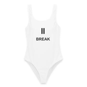 Signe pause « PASE » – travail minimaliste & ch - Maillot de bain femme - blanc - Devant - AI Model Female 172 dark (172cm)