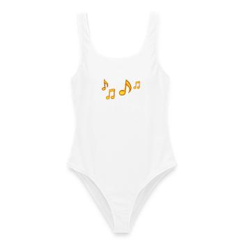Sunny Notes Illustration - Maillot de bain femme - blanc - Devant - AI Model Female 172 dark (172cm)