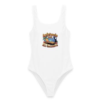  Apfelwein Statt All Inclusive Lustiger Hessen - Frauen Badeanzug - Weiß - Vorne - AI Model Female 172 dark (172cm)