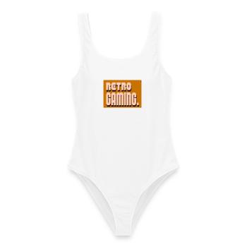 Pixel Art rétro gaming - Maillot de bain femme - blanc - Devant - AI Model Female 172 dark (172cm)
