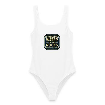 Eau pétillante sur rochers, néon - Maillot de bain femme - blanc - Devant - AI Model Female 172 dark (172cm)