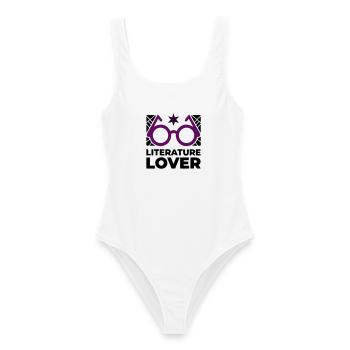 Literature Lover Brille Text - Frauen Badeanzug - Weiß - Vorne - AI Model Female 172 dark (172cm)