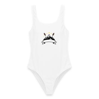 Armoiries de la Bannière des Montagnes - Maillot de bain femme - blanc - Devant - AI Model Female 172 dark (172cm)
